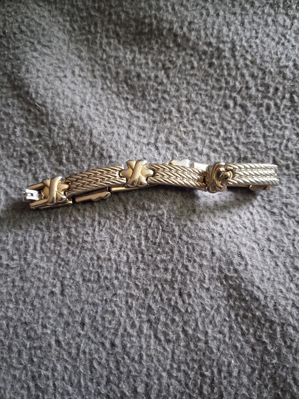 Silver Tone Braided Link Bracelet